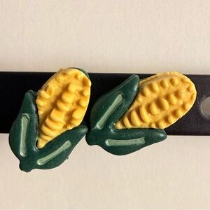 Corn Shaped Earrings Polymer Clay Handmade
